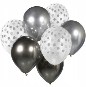 Balony Bukiet Balonowy Beauty&Charm Sreb-Grafi