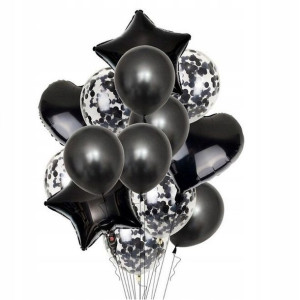 Balony Bukiet Balonowy Czarny 14 sztuk-Zestaw