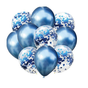 Balony Bukiet Balonowy Niebieski 10 sztuk -30 cm