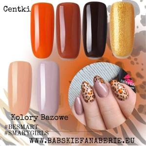 Zestaw 6 lakierów hybrydowych Panterka 6x6ml 6g BRĄZOWY NUDE PASTELOWY