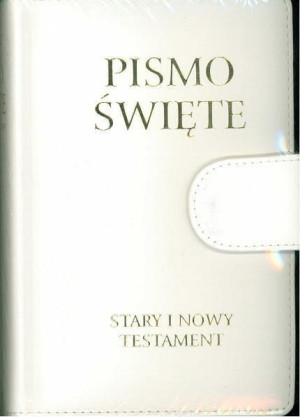 Pismo Święte ST i NT małe białe z zapięciem praca zbiorowa