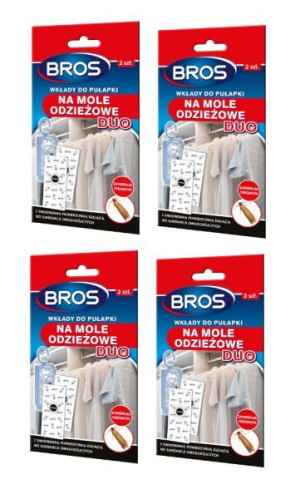 Wkłady do pułapki na mole odzieżowe Duo Bros (2 sztuki) x 4 opakowania