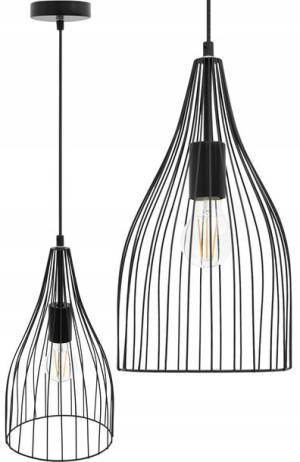 Lampa Sufitowa Wisząca Loft E27 Rimini Retro Black