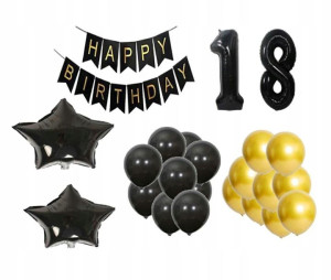 Zestaw Dekoracje 18 Urodziny Osiemnastka Balony