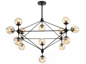Lampa Sufitowa Wisząca Metal Industrial Czarna Xxl