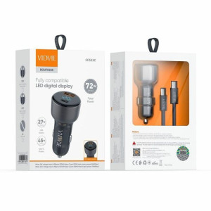 Ładowarka samochodowa VIDVIE CC521C 1xUSB + 1xType C USB 27W + Type-C 45 W
