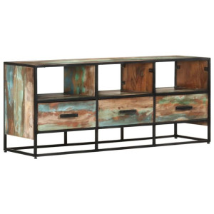 Szafka pod TV, 110x30x45 cm, lite drewno odzyskane