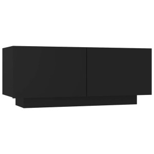 Szafka pod TV, czarna, 100x35x40 cm, płyta wiórowa