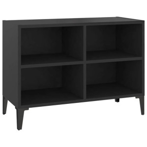 Szafka TV z metalowymi nóżkami, czarna, 69,5x30x50 cm