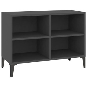 Szafka TV z metalowymi nóżkami, szara, 69,5x30x50 cm