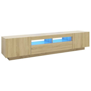 Szafka TV z oświetleniem LED, dąb sonoma, 200x35x40 cm