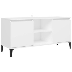 Szafka TV, metalowe nóżki, biała, 103,5x35x50 cm