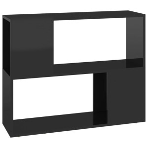 Szafka TV, wysoki połysk, czarna, 80x24x63 cm, płyta wiórowa