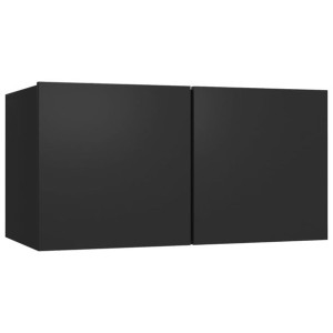 Szafka wisząca pod TV, czarna, 60x30x30 cm
