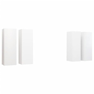 Szafki TV, 4 szt., białe, 30,5 x 30 x 90 cm, płyta wiórowa