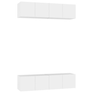 Szafki TV, 4 szt., białe, 60x30x30 cm, płyta wiórowa