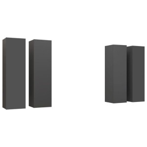 Szafki TV, 4 szt., szare, 30,5 x 30 x 110 cm, płyta wiórowa