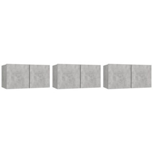 Szafki wiszące pod TV 3 szt., szarość betonu, 60x30x30 cm