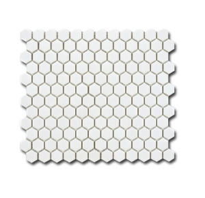 Mozaiki gres heksagonalne białe połysk mała kostka El Casa Hexagon Blanco S