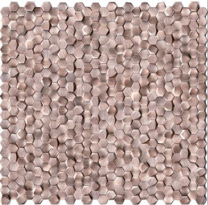 Mozaiki miedziane aluminiowe Gravity Aluminium 3D Hexagon Rose Gold  30,4x3
