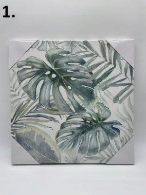 Obraz na płótnie 5 wzorów kwiaty monstera budda