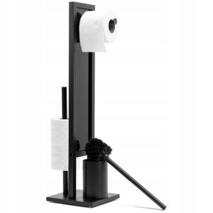 Stojak Na Papier Toaletowy Wc 3w1 Black Czarny Rea