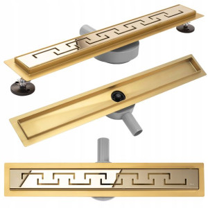 Odpływ Liniowy Greek Pro Mirror Gold 80 Złoty Rea