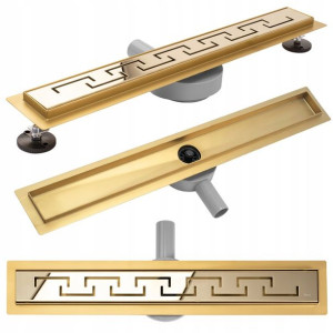 Odpływ Liniowy Greek Pro Mirror Gold 60 Złoty Rea