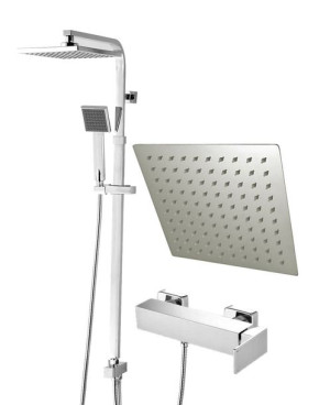 Bateria Natryskowa Prysznicowa QATRO z Deszczownicą QUBUS