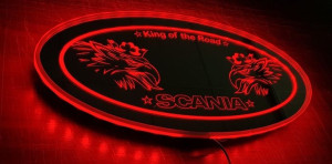 Lustro Podświetlane Led Logo Tir Scania Volvo Daf Man