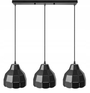 Lampa Sufitowa Wisząca Potrójna Styl Loft Metalowa