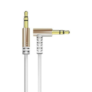 Kabel audio kątowy Dudao AUX mini jack 3.5mm 1m biały (L11)