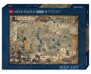 Puzzle 2000 Świat piratów (Puzzle+plakat)