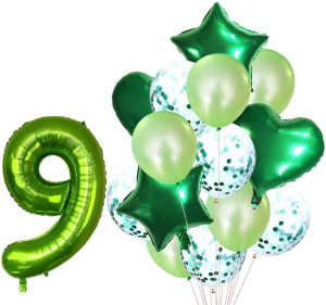 Zestaw Balonów Rocznica 9 Urodziny Hel Party 15szt