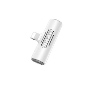 Borofone Adapter Bv7 Audio - Lightning Na Lightning + Jack 3,5mm - Biały