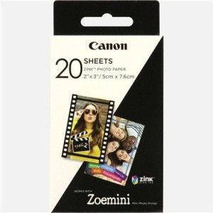 Canon 20 Sheets Zp-2030 Photo Paper, White, 5 X 7.6 Cm