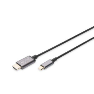 Digitus Usb Type-c To Hdmi Adapter Da-70821 1.8 M, Black, Usb Type-c