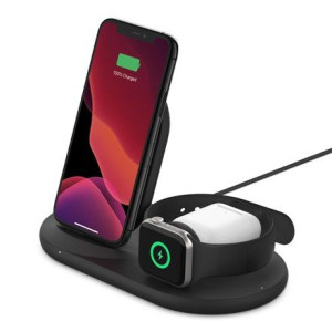 Belkin 3-in-1 Wireless Charger For Apple Devices Boost Charge Black