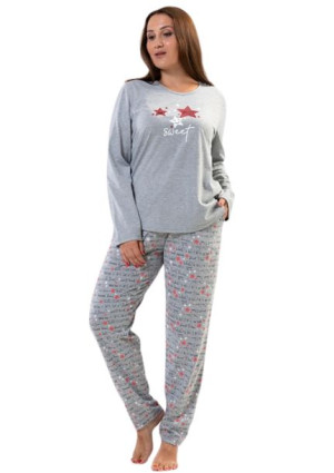 Piżama Damska Vienetta bawełniana +Size 1XL długa