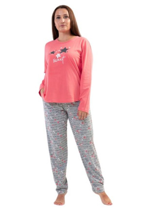 Piżama Damska Vienetta bawełniana +Size 4XL długa