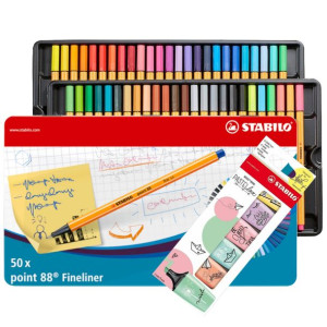 Cienkopis Stabilo point 88 komplet 50szt 8850-6 + GRATIS