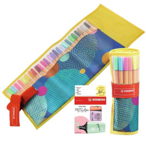 Cienkopis Stabilo Point 88 (25 szt.) Rollerset 8825-07 + GRATIS