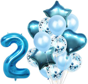 Zestaw Balonów Rocznica 2 Urodziny Hel Party 15szt