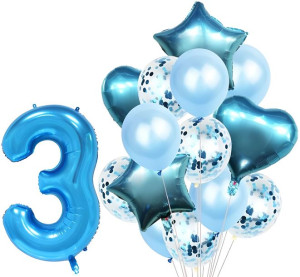 Zestaw Balonów Rocznica 3 Urodziny Hel Party 15szt