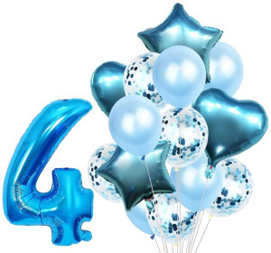 Zestaw Balonów Rocznica 4 Urodziny Hel Party 15szt