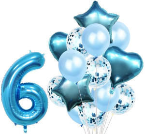 Zestaw Balonów Rocznica 6 Urodziny Hel Party 15szt