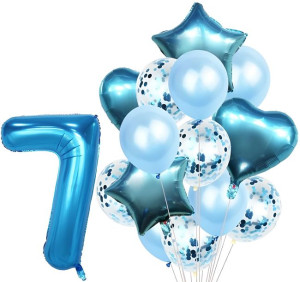 Zestaw Balonów Rocznica 7 Urodziny Hel Party 15szt