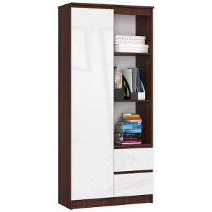 Regał Biurowy R 80 Cm Clp R11 Wenge / Biały Połysk