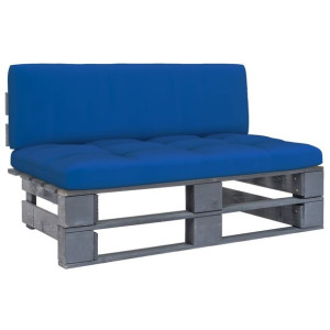 Ogrodowa sofa środkowa z palet, szara, drewno sosnowe