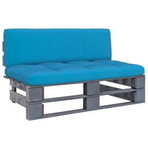Ogrodowa sofa środkowa z palet, szara, drewno sosnowe
